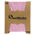 Cleaning Cloths & Wipes | HOSPECO N-F110QCP Choice 12 in. x 21 in. 1-Ply Counter Foodservice Wiper - Pink/White (200/Carton) image number 3