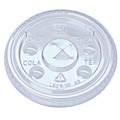Cup Lids | Fabri-Kal 000000000009508053 Kal-Clear/Nexclear X-Style Straw Slot/Flavor Buttons Plastic Drink Cup Lids Fits 9 oz. to 10 oz. Cold Cups - Clear (2500/Carton) image number 3