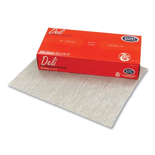 Paper Wraps | Handy Wacks FW12 10.75 in. x 12 in. Interfolded Food Wrap Deli Sheets (12/Carton) image number 0