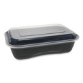 Food Storage Containers & Lids | Pactiv Corp. NV2GRT3688B EarthChoice Versa2Go 8.4 x 5.6 x 2 36 oz Plastic Microwaveable Container - Black/Clear (150/Carton) image number 0