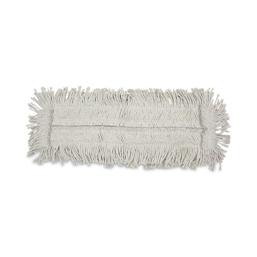 Mop Heads | Boardwalk BWK1624 24 in. x 5 in. Disposable Cotton/Synthetic Cut End Dust Mop Head - White image number 0