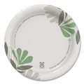 Plates | Dixie UX7WS Pathways Soak-Proof Shield WiseSize 6.88 in. Paper Plates - Green/Burgundy (125/Pack) image number 1
