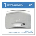 Toilet Tissue Dispensers | Scott 09601 14.38 in. x 6 x 9.75 in. EZ Load Pro Coreless Jumbo Roll Tissue Dispenser - Stainless Steel image number 1