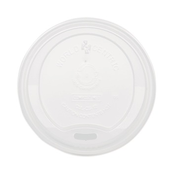 CUP LIDS | World Centric CULCS12 10 oz. - 20 oz. PLA Lids for Hot Cups - White (1000/Carton)