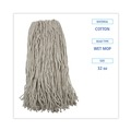 Mop Heads | Boardwalk BWK232C 32 oz. Cotton Fiber Premium Standard Head - White (12/Carton) image number 4