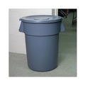 Waste Receptacle Lids | Boardwalk 1868184 Flat-Top Round Lids for 44 Gallon Waste Receptacles - Gray image number 5