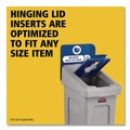 Indoor Waste Receptacles | Rubbermaid Commercial 2185055 Slim Jim Recycling Station Kit 1-Stream Mixed Recycling 23 gal Plastic Gray/Blue image number 6