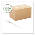 Disposable Forks | Vegware VW-FK6.5 Compostable CPLA Cutlery Fork - White (1000/Carton) image number 1