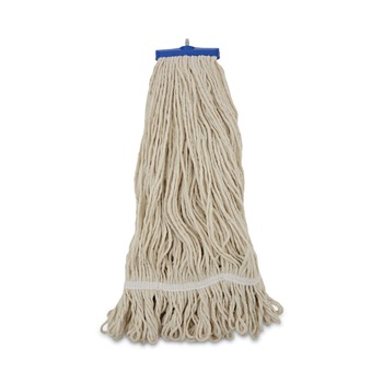 Boardwalk BWK824C 24 oz. Lie-Flat Cotton Fiber Mop Head - White (12/Carton)