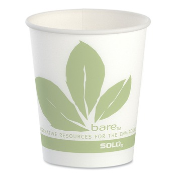SOLO R53BB-JD110 Bare 5 oz. Compostable Paper Cold Cups - White (3000/Carton)