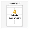 Perforated Roll & Hand Towels | Avery 60504 UltraDuty 4 in. x 4 in. GHS Chemical Waterproof and UV Resistant Labels - White (50/Box) image number 8