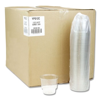 Pactiv Corp. YPS12C EarthChoice 12 oz. Recycled Plastic Sundae Dish - Clear (50 Dishes/Bag, 20 Bag/Carton)