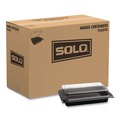 Perforated Roll & Hand Towels | SOLO 844012-PM94 Creative Carryouts 8.75 in. x 6.2 in. x 2.2 in. Hinged Plastic Hot Deli Boxes - Black/Clear (200/Carton) image number 0