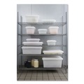 Food Storage Containers & Lids | Rubbermaid Commercial FG350700WHT 2 Gallon 18 in. x 12 in. x 3-1/2 in. Food Tote Boxes - White image number 3