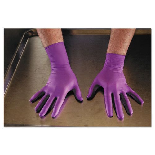 Janitorial Disposable & Single Use Gloves | Ansell 50603 6 mil Thick 12 in. Long Powder-Free PURPLE NITRILE Exam Gloves - Large, Purple (500/Carton) image number 0