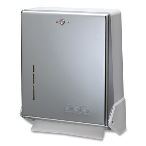 Towel Dispensers | San Jamar T1905XC 11.63 in. x 5 in. x 14.5 in. True Fold C-Fold/Multifold Paper Towel Dispenser - Chrome image number 0