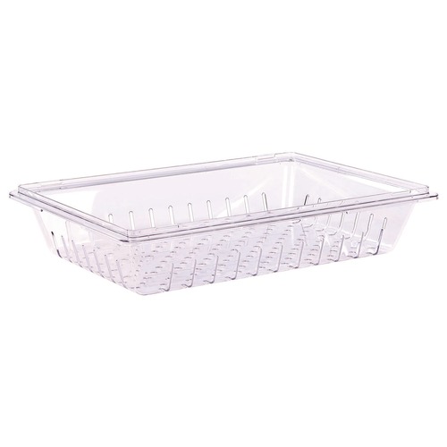 Food Storage Containers & Lids | Carlisle 1062807 18 in. x 26 in. StorPlus Polycarbonate Plastic Food Storage Container Colander - Clear image number 0