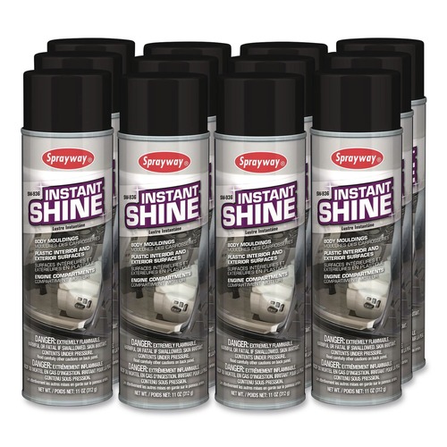 Lubricants & Penetrants | Sprayway 1000007779 12 oz. Aerosol Can Instant Shine Silicone Spray (12/Carton) image number 0