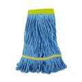 Mop Heads | Boardwalk BWK501BL 5 in. Headband Super Loop Wet Mop Head - Small, Blue (12/Carton) image number 1