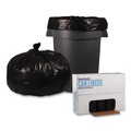 Low-Density Trash Bags | Boardwalk X8647SKKR01 43 in. x 47 in. 56 gal. 1.2 mil Recycled Low-Density Polyethylene Can Liners - Black (100/Carton) image number 1