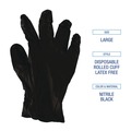Food Service Disposable & Single Use Gloves | Boardwalk 396LBXA 4.4 mil Disposable General-Purpose Powder-Free Nitrile Gloves - Large, Black (100/Box) image number 6