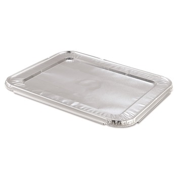 Handi-Foil 2049-00-100 12.81 in. x 10.44 in. 25 Gauge Steam Pan Foil Lids Fits Half-Size Pan (100/Carton)