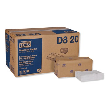 DISPENSER NAPKINS | Tork D820 1-Ply 13 in. x 12 in. Advanced Soft Minifold Dispenser Napkins White (6000/Carton)