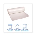 High-Density Trash Bags | Boardwalk V7658MNKR02 38 in. x 58 in. 11 mic 60 gal. High-Density Can Liners - Natural (200/Carton) image number 3