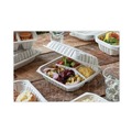 Food Containers & Lids | Pactiv Corp. YCNW0853 EarthChoice 8.5 x 8.5 x 3.1 3-Compartment Plastic Vented Microwavable MFPP Hinged Lid Container - White (146/Carton) image number 6