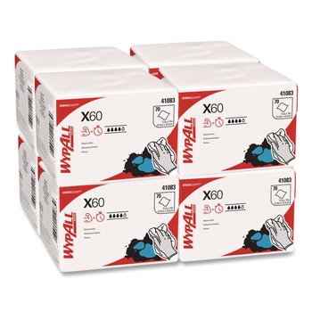 WypAll 41083 12.5 in. x 10 in. 1/4 Fold X60 Cloths - White (70/Pack, 8 Packs/Carton)