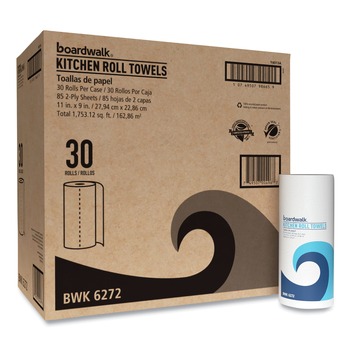 Boardwalk 4513 11 in. x 9 in. 2-Ply Kitchen Roll Towel - White (30/Carton)
