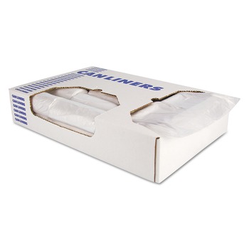 Heritage Z6037XN R01 30 in. x 37 in. 16 mic 30 Gallon High-Density Waste Can Liners - Natural (25 Bags/Roll, 20 Rolls/Carton)