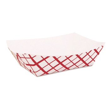 SCT 417 2 lbs. Capacity Paper Food Baskets - Red/White (1000/Carton)