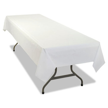 Tablemate 549WHCT Heavyweight Plastic 54 in. x 108 in. Table Set Rectangular Table Covers - White (24/Carton)