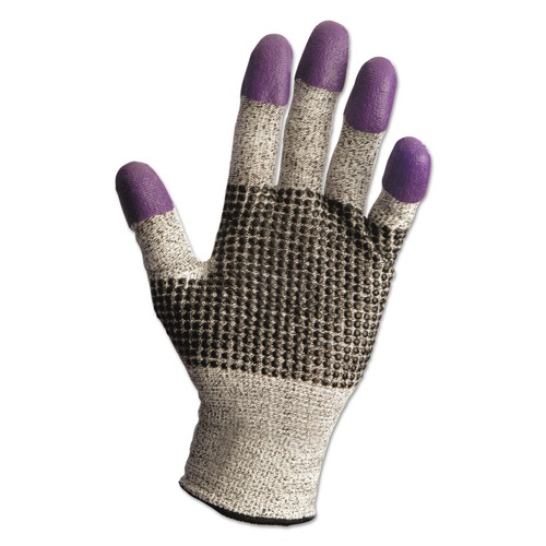 Gloves & Glove Accessories | Ansell 97431 G60 230 mm Purple Nitrile Gloves - Medium/Size 8/Black/White (1-Pair) image number 0