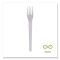 Disposable Forks | Eco-Products EP-S012 6 in. Plantware Compostable Cutlery Fork - Pearl White (1000/Carton) image number 2
