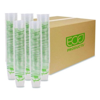 TOWELS AND WIPES | Eco-Products EP-CC10-GS 10 oz GreenStripe PLA Plastic Cold Cups - Clear (1000/Carton)