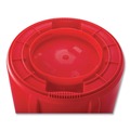Indoor Waste Receptacles | Rubbermaid Commercial FG263200RED 32 gal. Plastic Vented Round Brute Container - Red image number 5