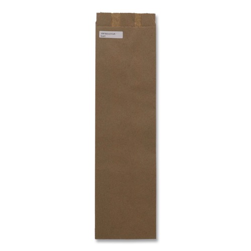 Liquor Bags | Ross & Wallace Paper Products 020332500PK/BL 4.5 in. x 2.5 in. x 16 in. 35# Basis Weight Merchandise Size Grocery Paper Bags - Brown (500/Bundle) image number 0