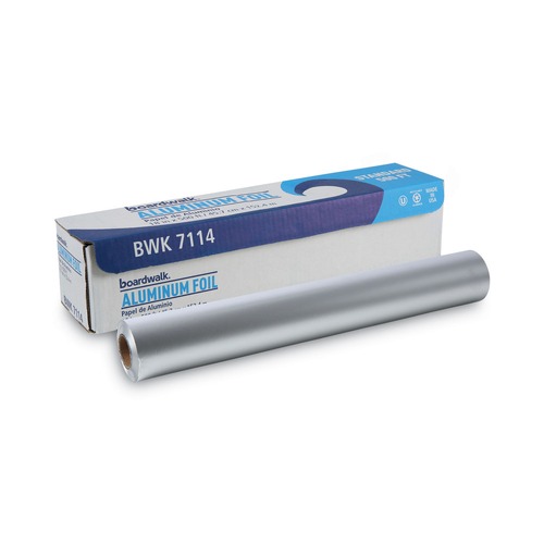 Foil Wraps | Boardwalk BWK7114 18 in. x 500 ft. 63 Gauge Standard Aluminum Foil Roll image number 0