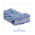 Mop Heads | Boardwalk BWK2016B #16 Cut-End Standard Head Cotton/Synthetic Fiber Mop Head - Blue (12/Carton) image number 7