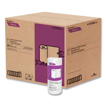 Cascades PRO K085 8 in. x 11 in. 2-Ply Select Kitchen Roll Towels - White (30/Carton)