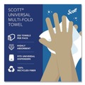 Perforated Roll & Hand Towels | Scott 01807 9.2 in. x 9.4 in. 1-Ply Essential Recycled Multi-Fold Towels - White (4000/Carton) image number 3