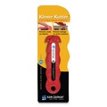 Perforated Roll & Hand Towels | San Jamar KK403 Klever Kutter 1 in. Blade 4 in. Plastic Handle 3 Razor Blades Safety Cutter - Red (3/Pack) image number 4