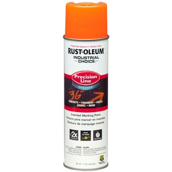 Rust-Oleum RST203036CT 17 oz. Aerosol Can Industrial Choice Precision Line Marking Paint - Flat Fluorescent Orange (12/Carton)