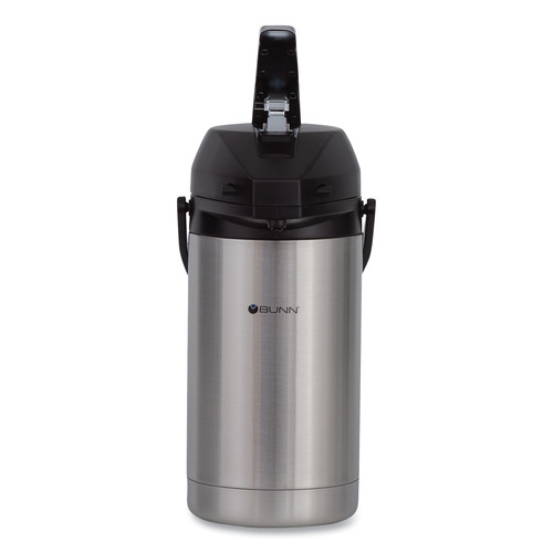 Beverage Dispensers | BUNN 32130.0000 3 Liter Lever Action Airpot - Stainless Steel/Black image number 0