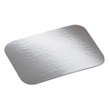 Handi-Foil 2060L 7 in. x 5 in. Laminated Aluminum Board Lid - Silver/White (500/Carton)