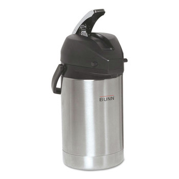 BEVERAGE DISPENSERS | BUNN 32125.0000 2.5 Liter Lever Action Airpot - Stainless Steel/Black