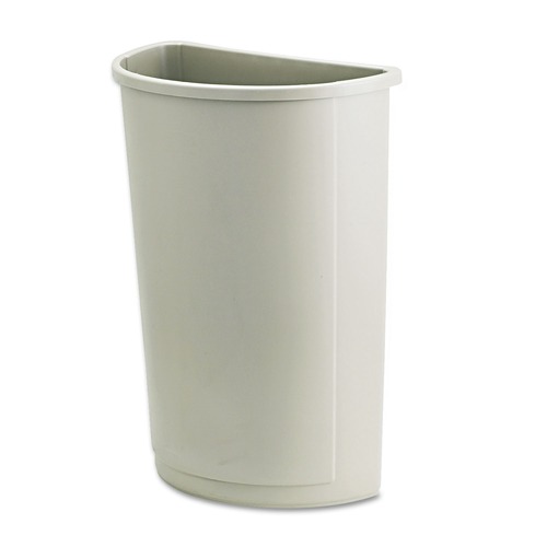 Indoor Waste Receptacles | Rubbermaid Commercial FG352000BEIG Untouchable 21 gal Plastic Receptacle - Half-Round Beige image number 0