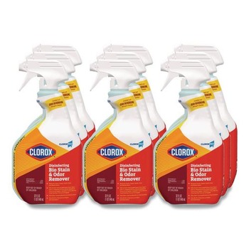 Clorox 31903 32 oz. Spray Bottle Disinfecting Bio Stain and Odor Remover - Fragranced (9/Carton)
